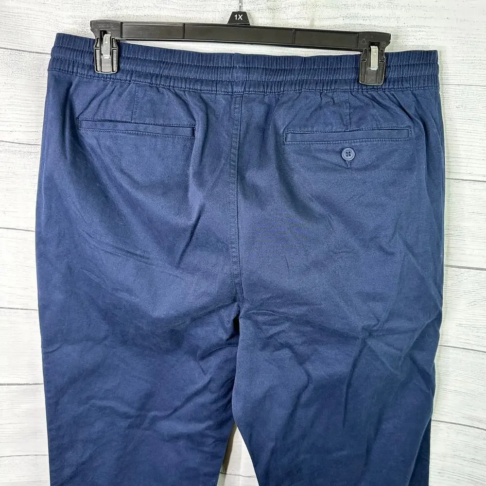 Lands End Mens size Large 36-38 Relaxed Fit Deck Pant Navy Blue